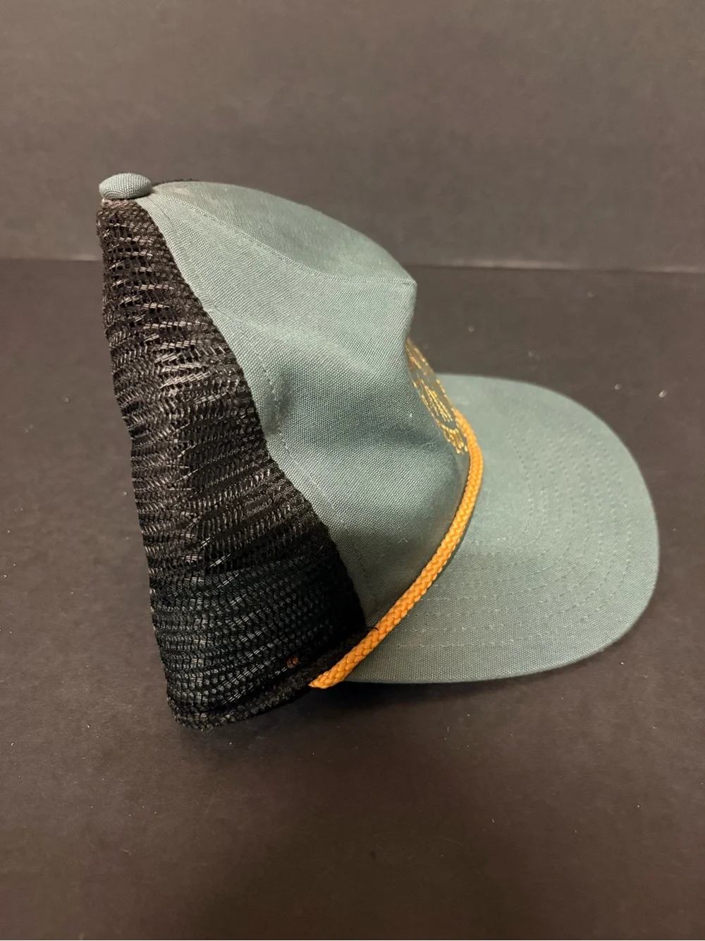 Patagonia Men’s Teal  & Black Trucker Hat with Yellow Accent